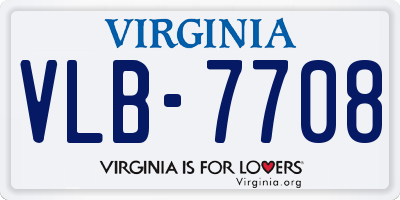 VA license plate VLB7708
