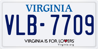VA license plate VLB7709