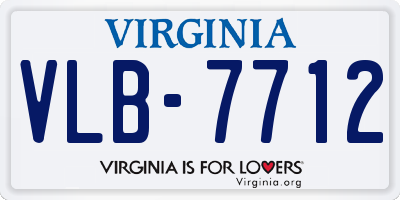 VA license plate VLB7712