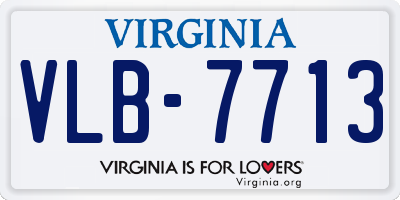 VA license plate VLB7713