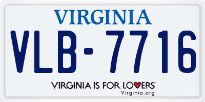 VA license plate VLB7716