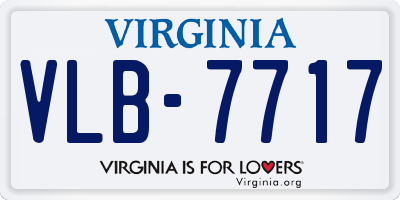 VA license plate VLB7717