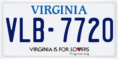 VA license plate VLB7720