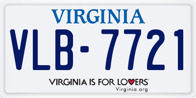 VA license plate VLB7721