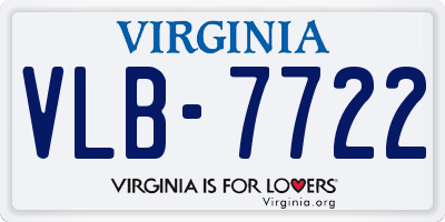 VA license plate VLB7722