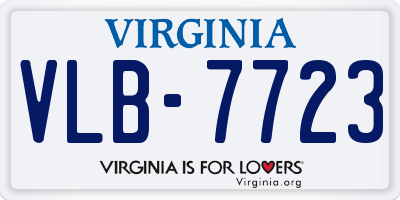 VA license plate VLB7723