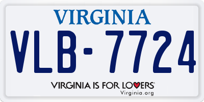 VA license plate VLB7724
