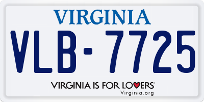 VA license plate VLB7725