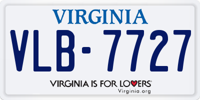 VA license plate VLB7727