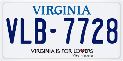 VA license plate VLB7728