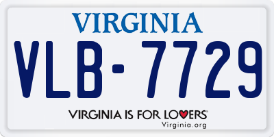 VA license plate VLB7729