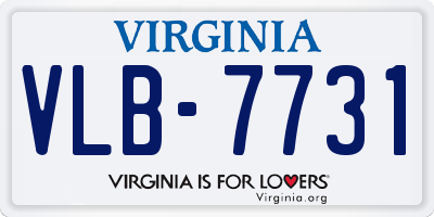 VA license plate VLB7731
