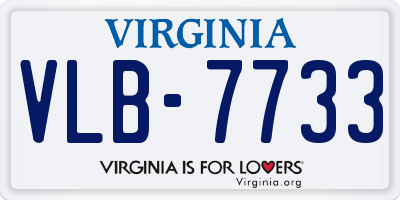VA license plate VLB7733