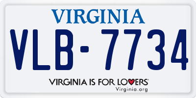 VA license plate VLB7734