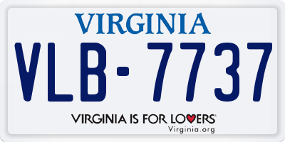 VA license plate VLB7737