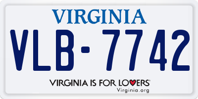 VA license plate VLB7742
