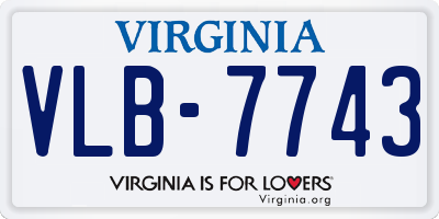 VA license plate VLB7743