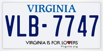 VA license plate VLB7747