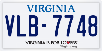VA license plate VLB7748