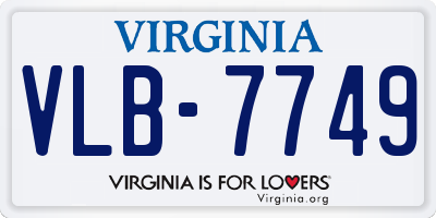 VA license plate VLB7749