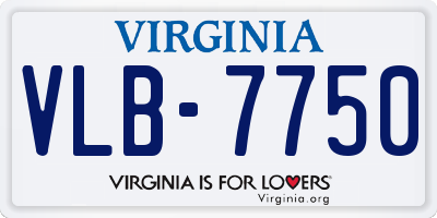 VA license plate VLB7750