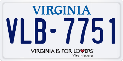 VA license plate VLB7751