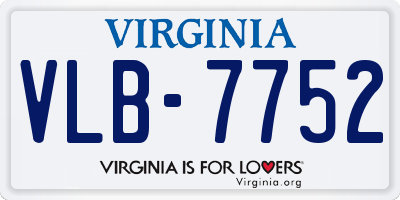VA license plate VLB7752
