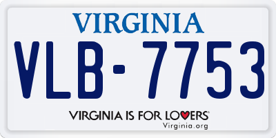 VA license plate VLB7753