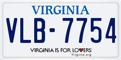 VA license plate VLB7754