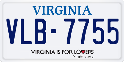VA license plate VLB7755