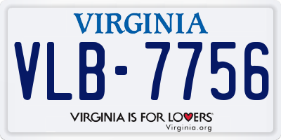VA license plate VLB7756