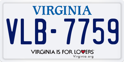 VA license plate VLB7759
