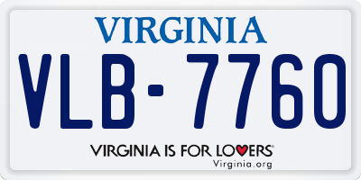 VA license plate VLB7760