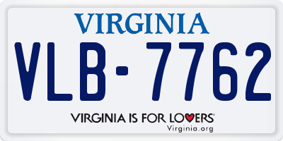 VA license plate VLB7762