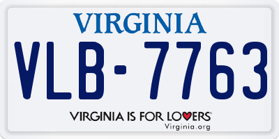 VA license plate VLB7763