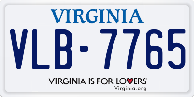 VA license plate VLB7765