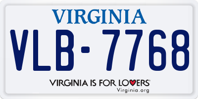 VA license plate VLB7768