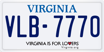 VA license plate VLB7770