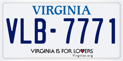 VA license plate VLB7771