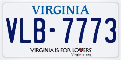 VA license plate VLB7773