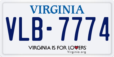 VA license plate VLB7774