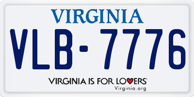VA license plate VLB7776