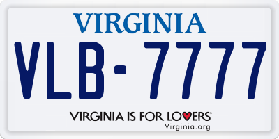 VA license plate VLB7777