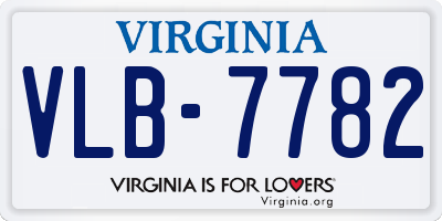 VA license plate VLB7782
