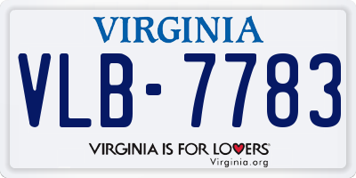 VA license plate VLB7783