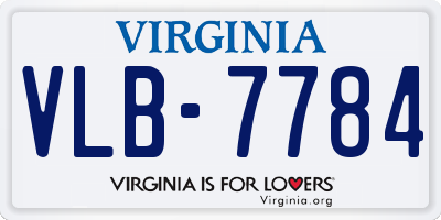 VA license plate VLB7784
