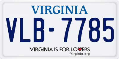 VA license plate VLB7785