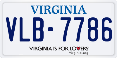 VA license plate VLB7786