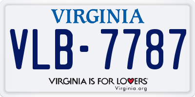 VA license plate VLB7787