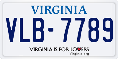VA license plate VLB7789